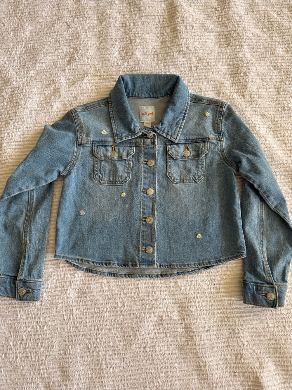 Cat & Jack Girls Denim Jean Jacket sz L 10 12